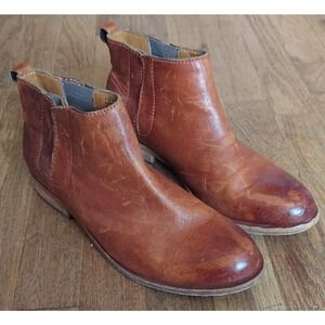 Kork-Ease~Velma Leather~Rum Cognac Brown ~Chelsea Ankle Bootie ~Sz 8.5M